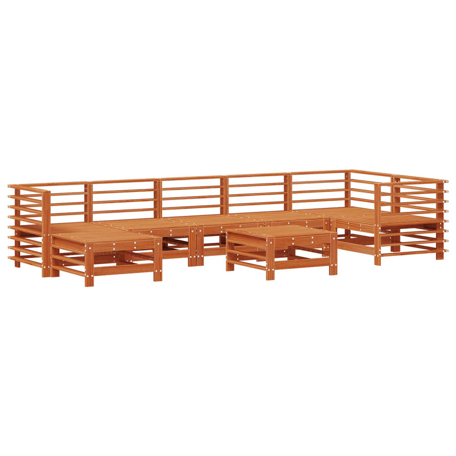 Tuin loungeset 8 pcs Wasbruin Massief grenenhout
