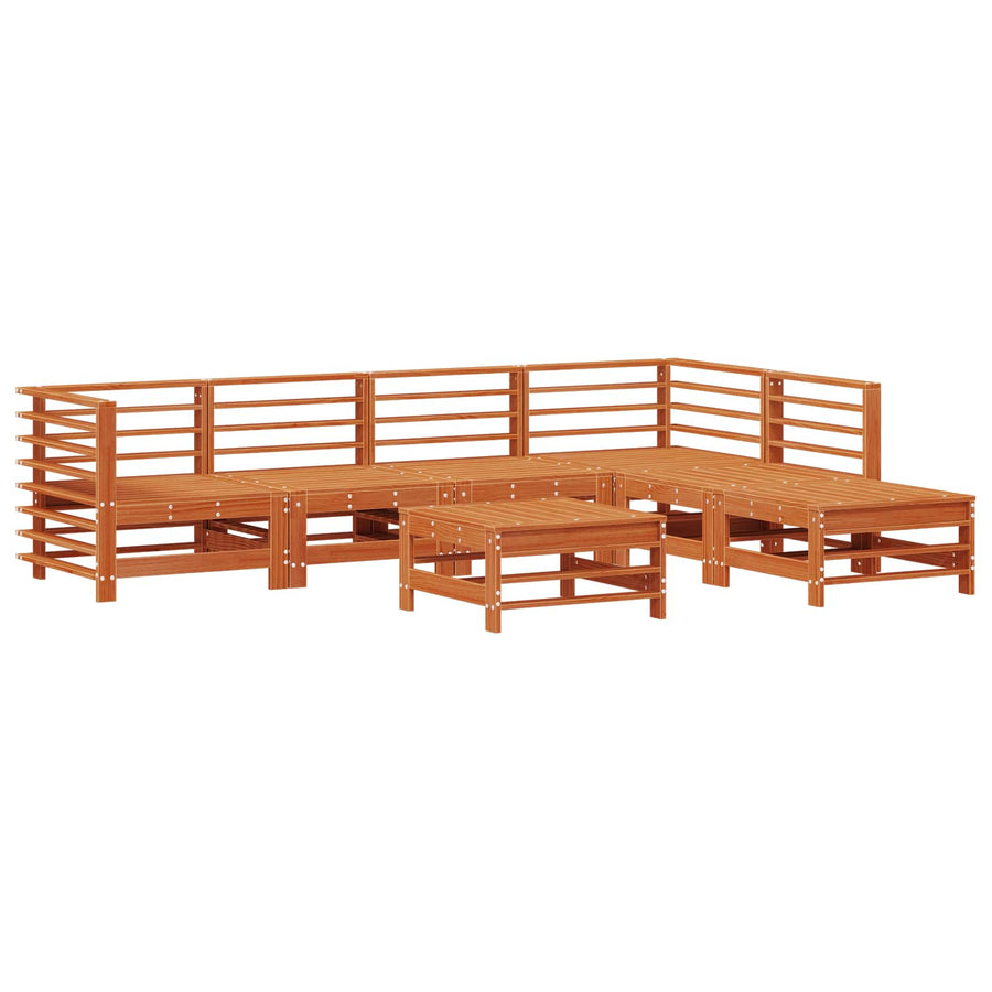 Tuin loungeset 7 pcs Wasbruin Massief grenenhout