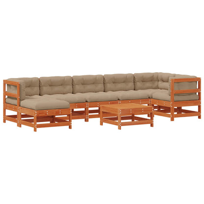 Tuin loungeset 8 pcs Wasbruin Massief grenenhout