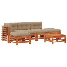 Tuin loungeset 6 pcs Wasbruin Massief grenenhout