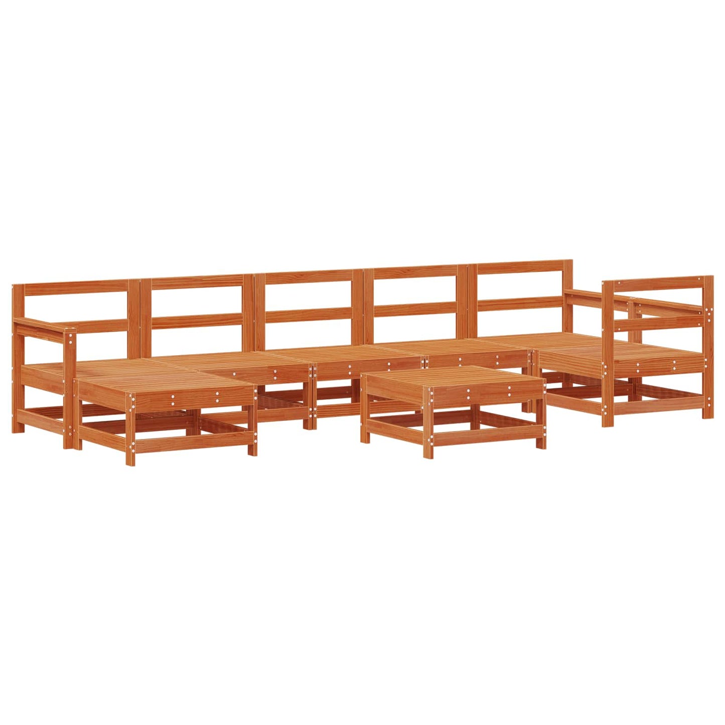 Tuin loungeset 8 pcs Wasbruin Massief grenenhout