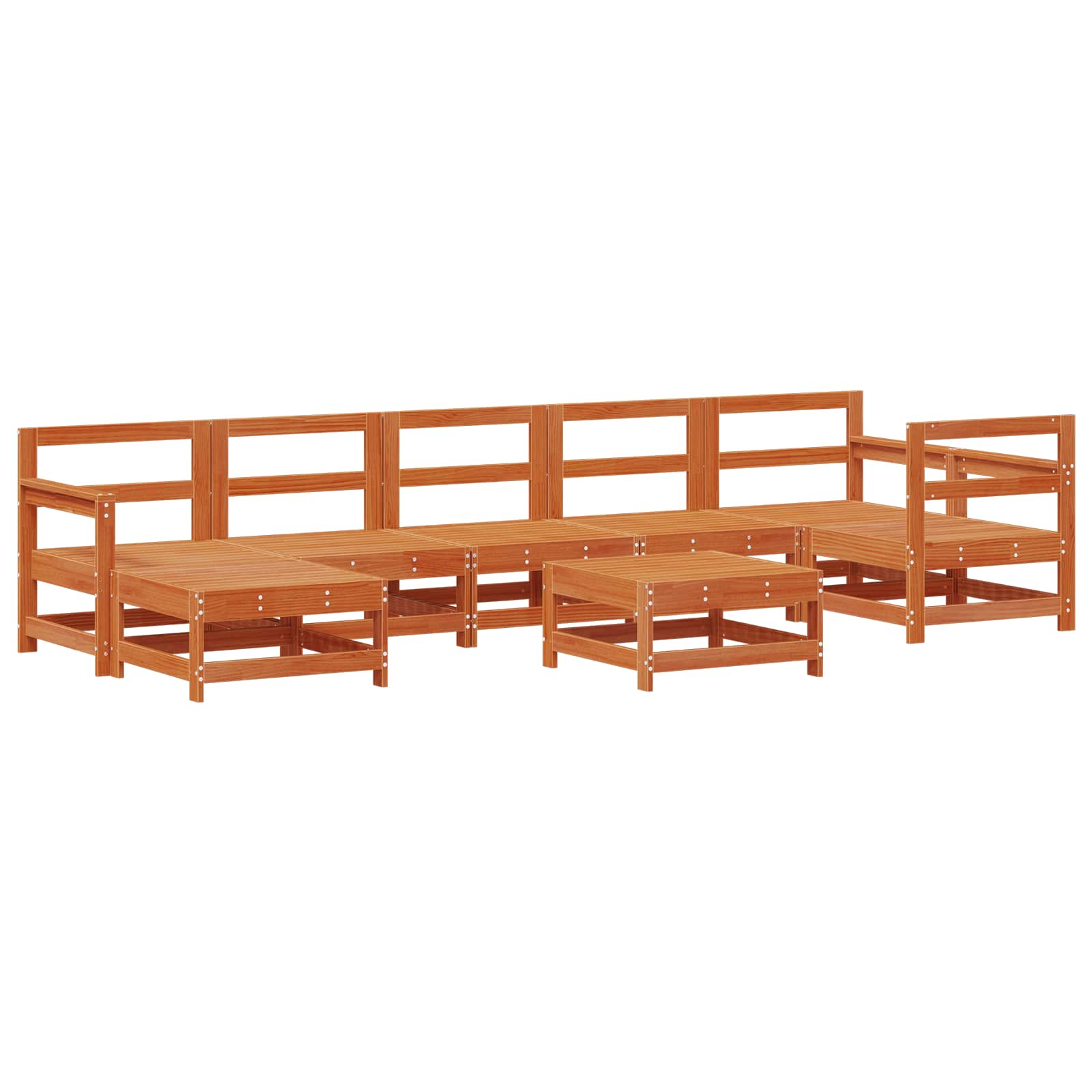 Tuin loungeset 8 pcs Wasbruin Massief grenenhout