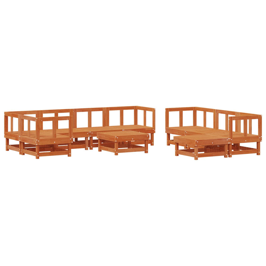 Tuin loungeset 33 pcs Wax Bruin en Taupe Massief grenenhout