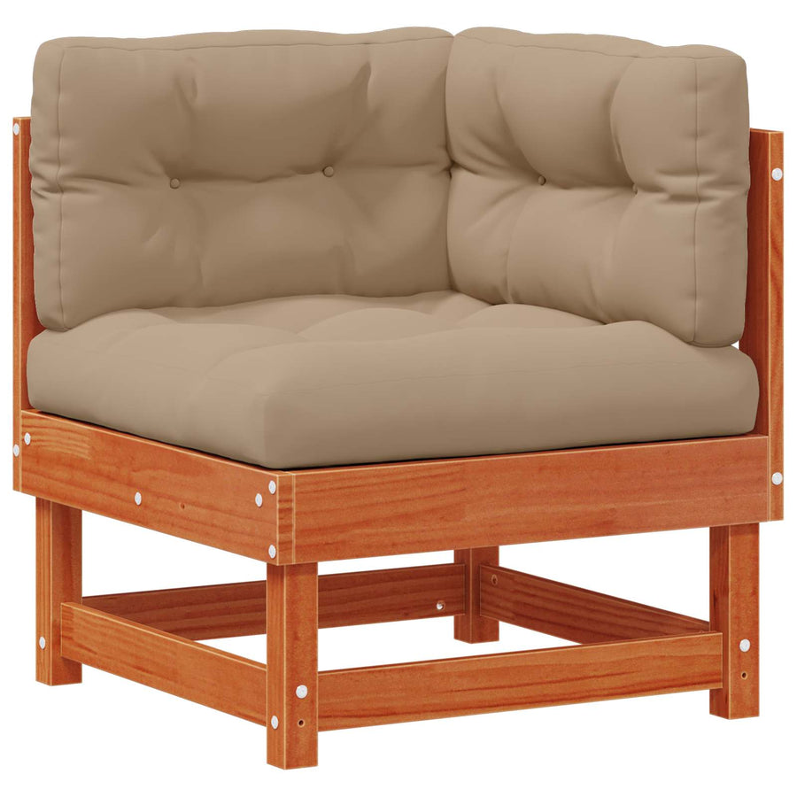 Tuin loungeset 33 pcs Wax Bruin en Taupe Massief grenenhout