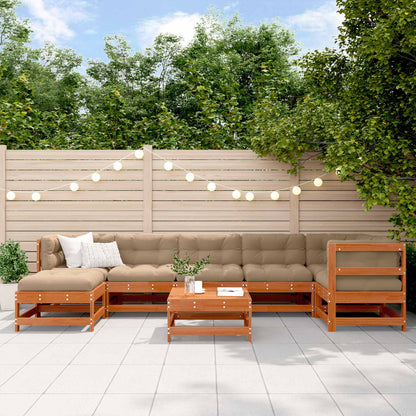 Tuin loungeset 8 pcs Wax Bruin en Taupe Massief grenenhout