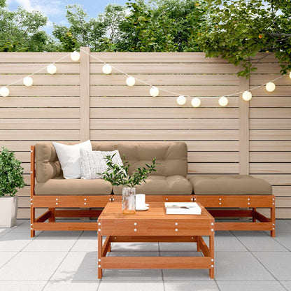 Tuin loungeset 4 pcs Wasbruin Massief grenenhout
