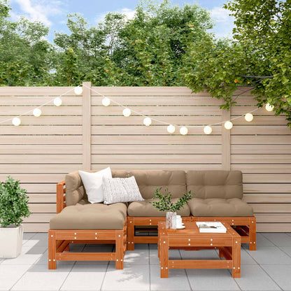 Tuin loungeset 5 pcs Wasbruin Massief grenenhout