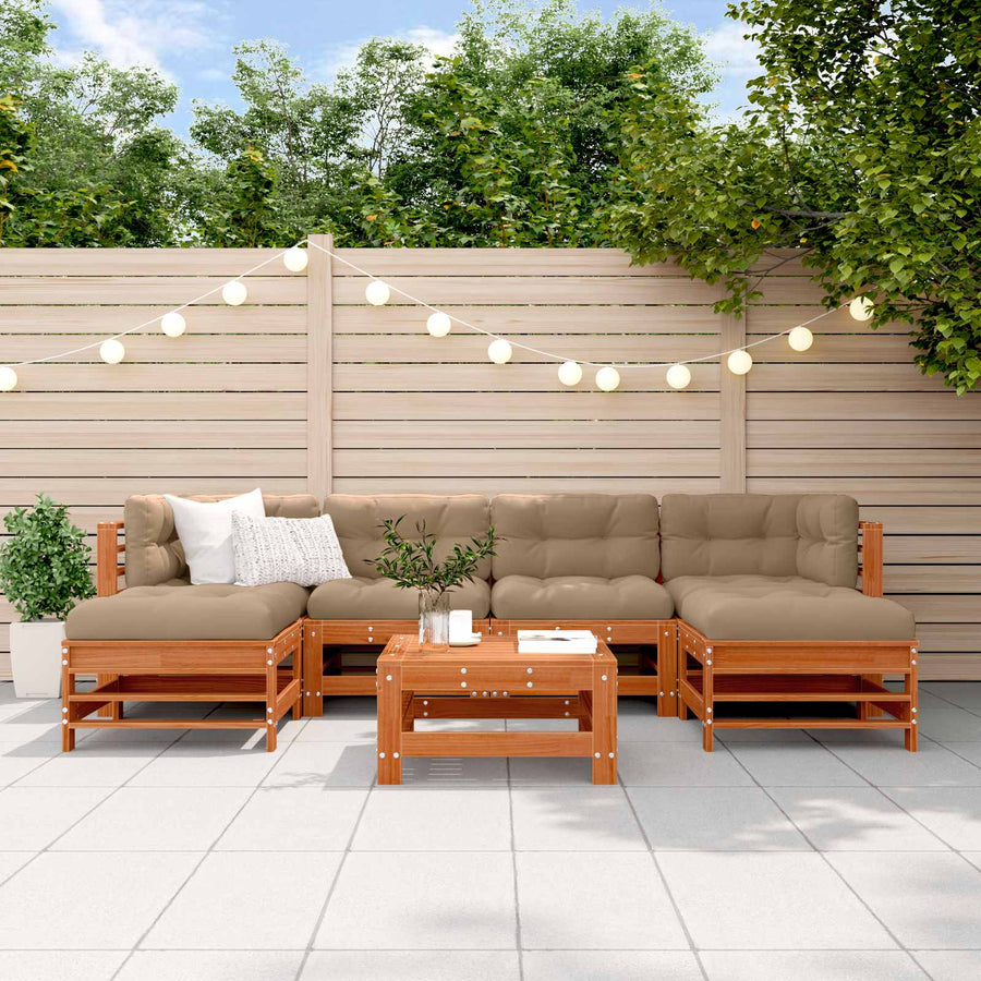 Tuin loungeset 7 pcs Waskleur Bruin Massief grenenhout