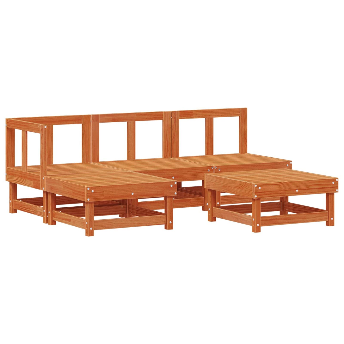 Tuin loungeset 13 pcs Wax Bruin en Taupe Massief grenenhout