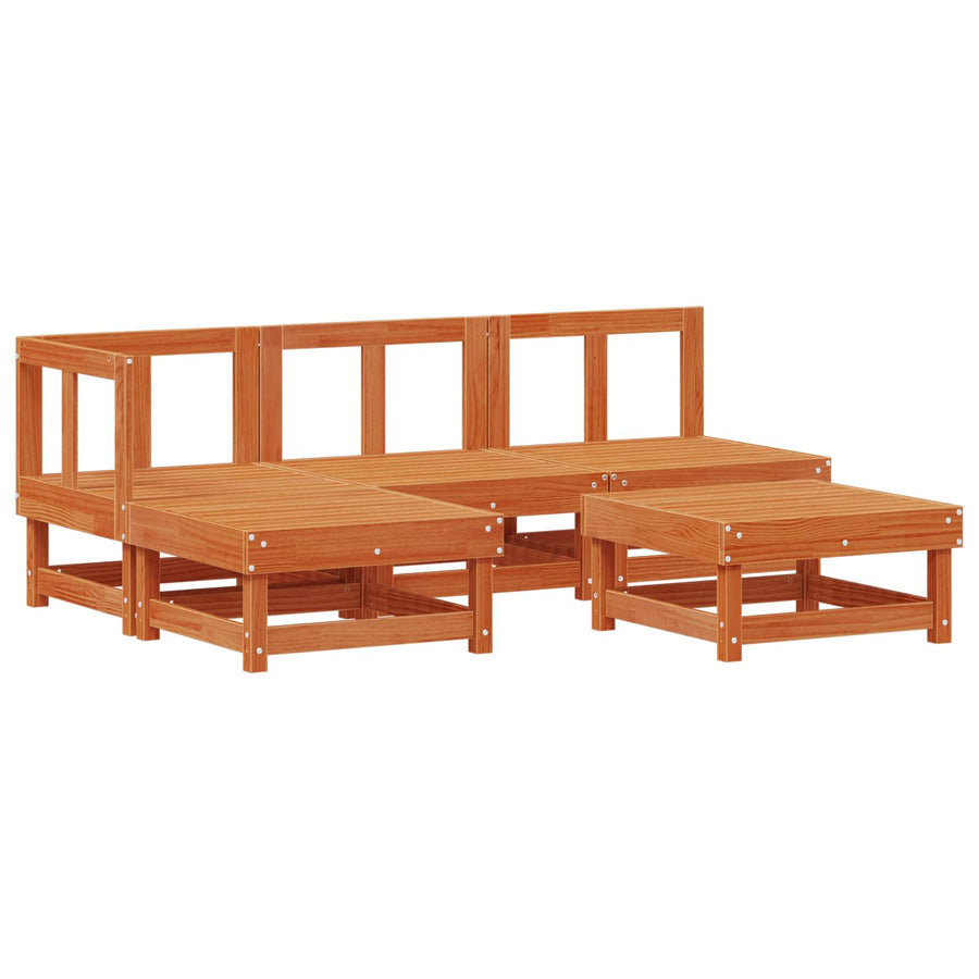 Tuin loungeset 13 pcs Wax Bruin en Taupe Massief grenenhout