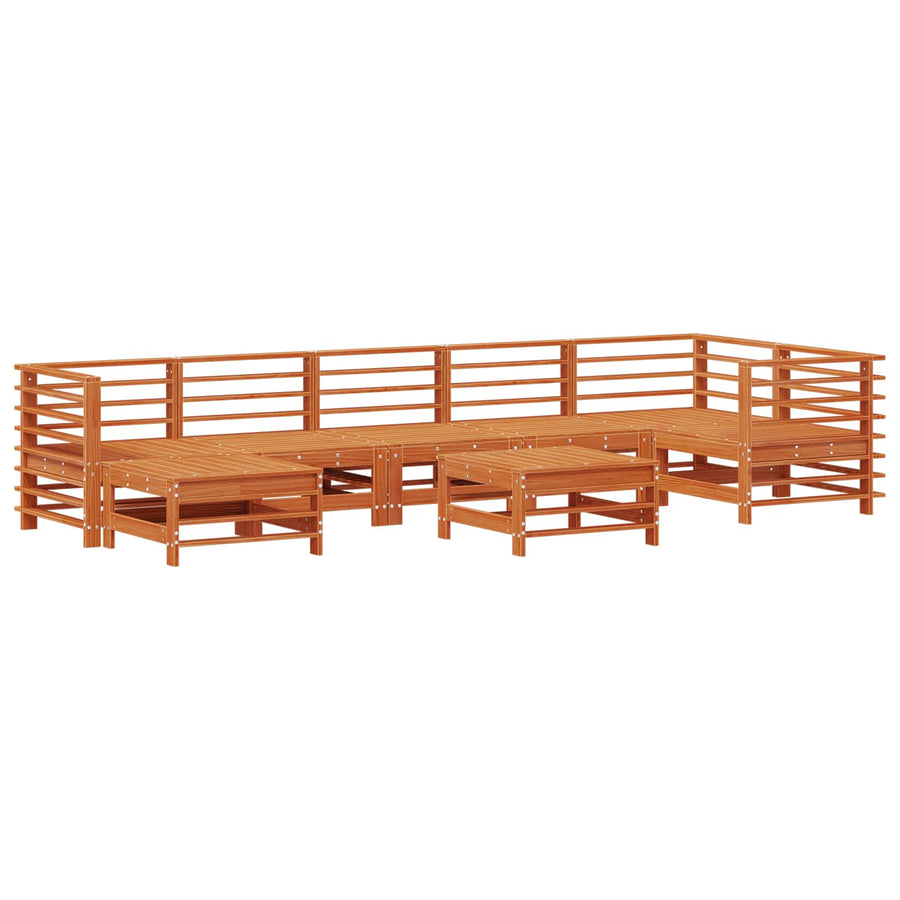 Tuin loungeset 8 pcs Wasbruin Massief grenenhout