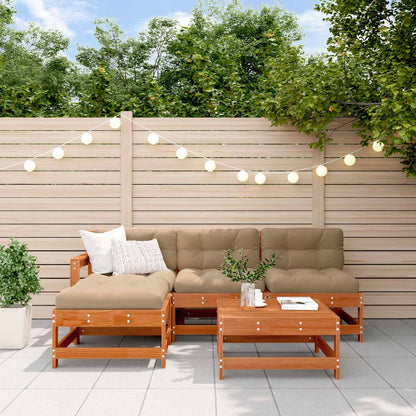 Tuin loungeset 5 pcs Wax Bruin Den Massief grenenhout