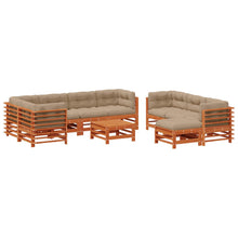Tuin loungeset 10 pcs Wasbruin Massief grenenhout