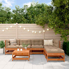Tuin loungeset massief grenenhout wax bruin taupe