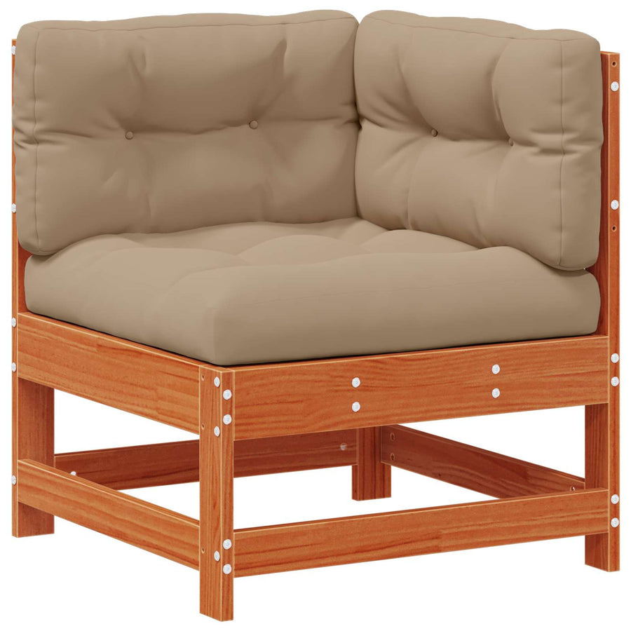 Tuin loungeset 7 pcs Wax Bruin en Taupe Massief grenenhout