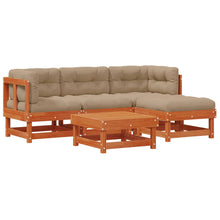 Tuin loungeset 15 pcs Wax Bruin en Taupe Massief grenenhout