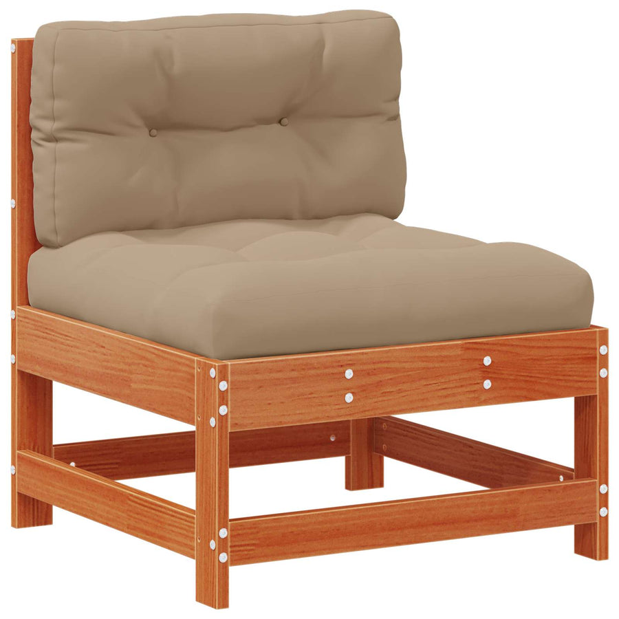 Tuin loungeset 5 pcs Wax Bruin en Taupe Massief grenenhout