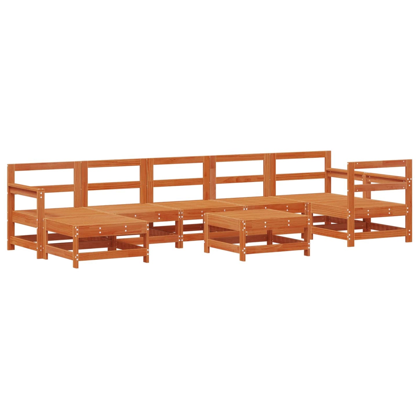 Tuin loungeset 8 pcs Waskleur Bruin Massief grenenhout