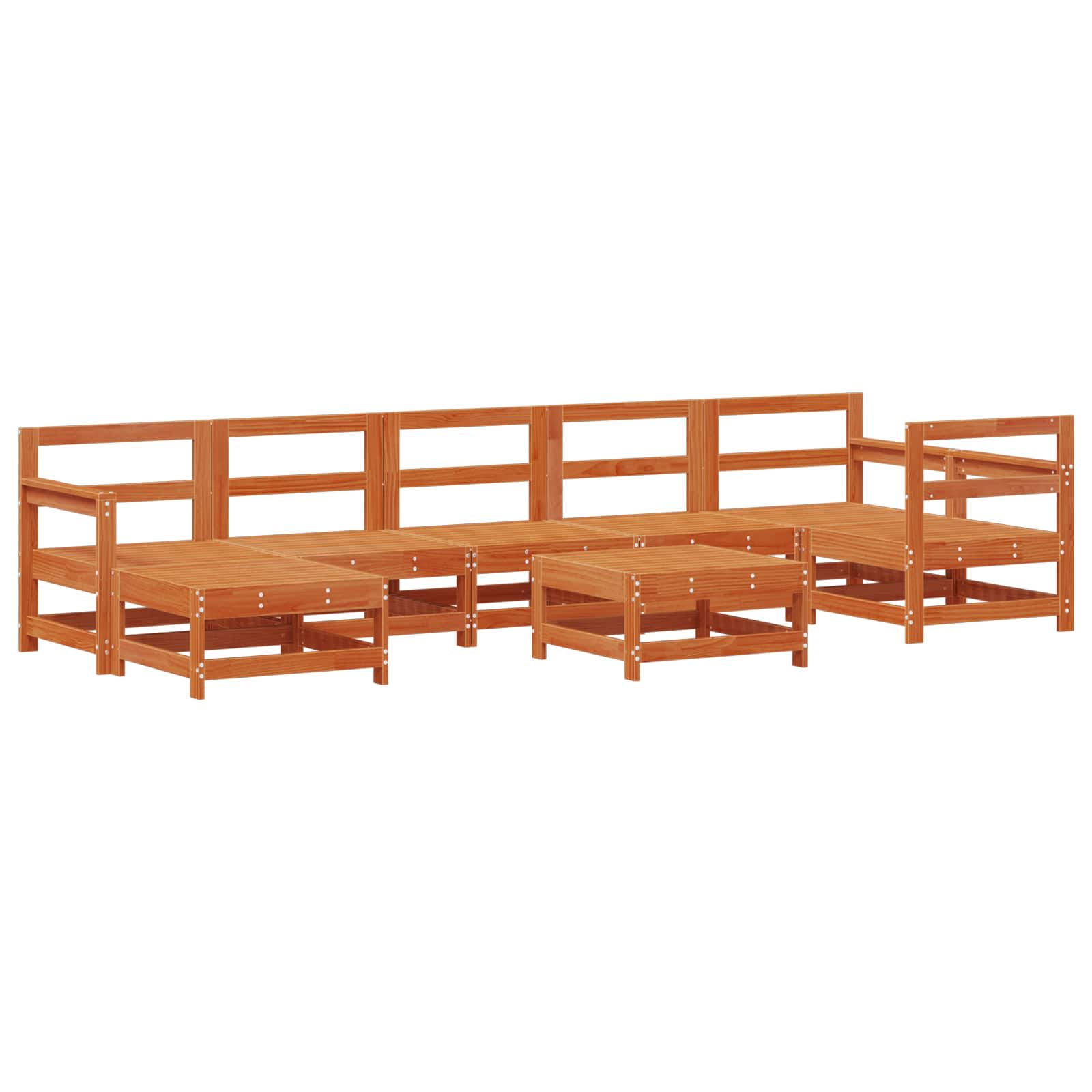 Tuin loungeset 8 pcs Waskleur Bruin Massief grenenhout