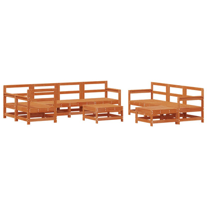 Tuin loungeset 10 pcs Wax Bruin Den Massief grenenhout