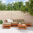 Loungeset massief grenenhout 6-delig wasbruin