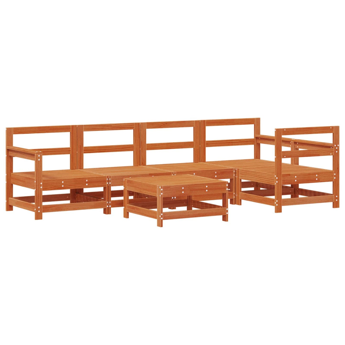 Tuin loungeset 7 pcs Waskleur Bruin Massief grenenhout