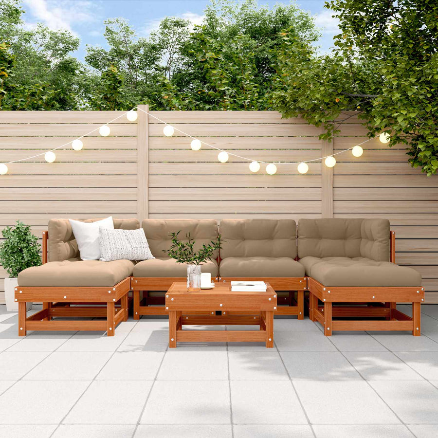 Tuin loungeset 7 pcs Waskleur Bruin Massief grenenhout