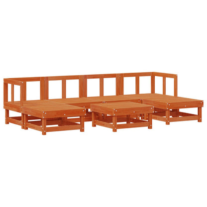 Tuin loungeset 7 pcs Waskleur Bruin Massief grenenhout