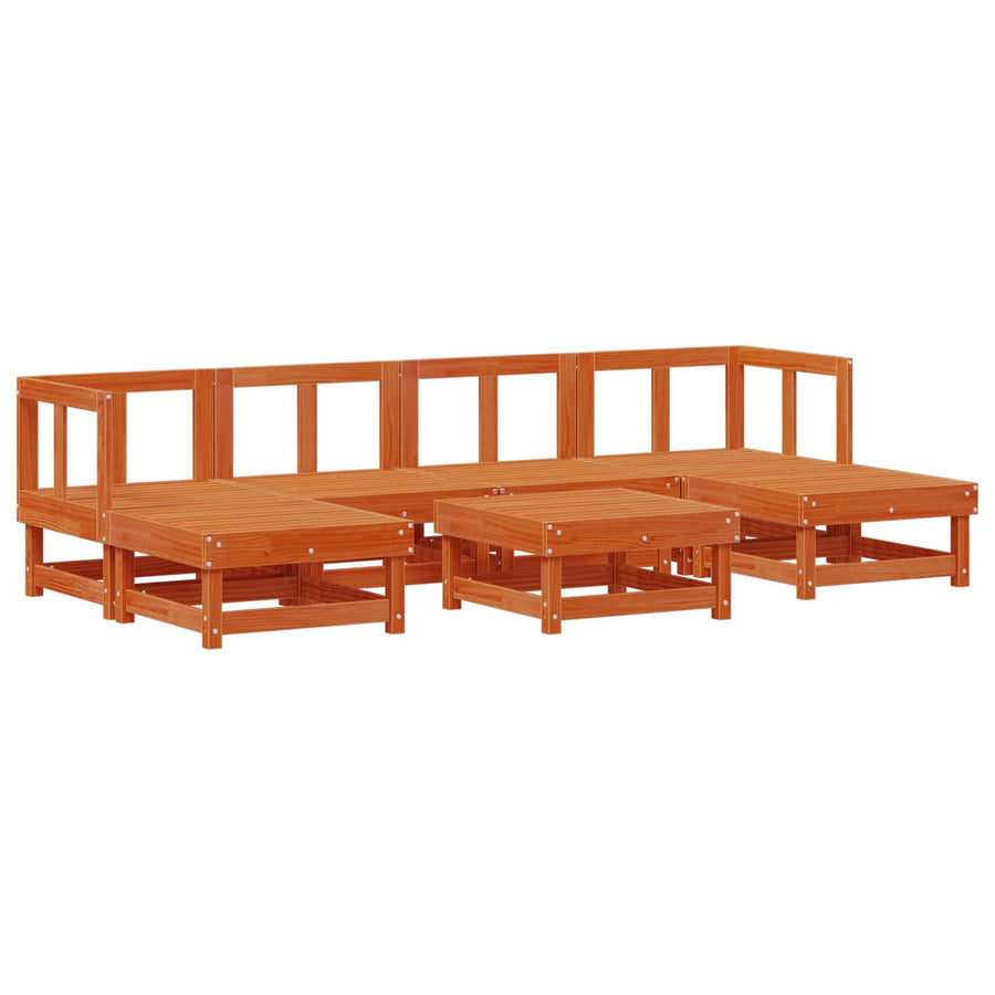 Tuin loungeset 7 pcs Waskleur Bruin Massief grenenhout