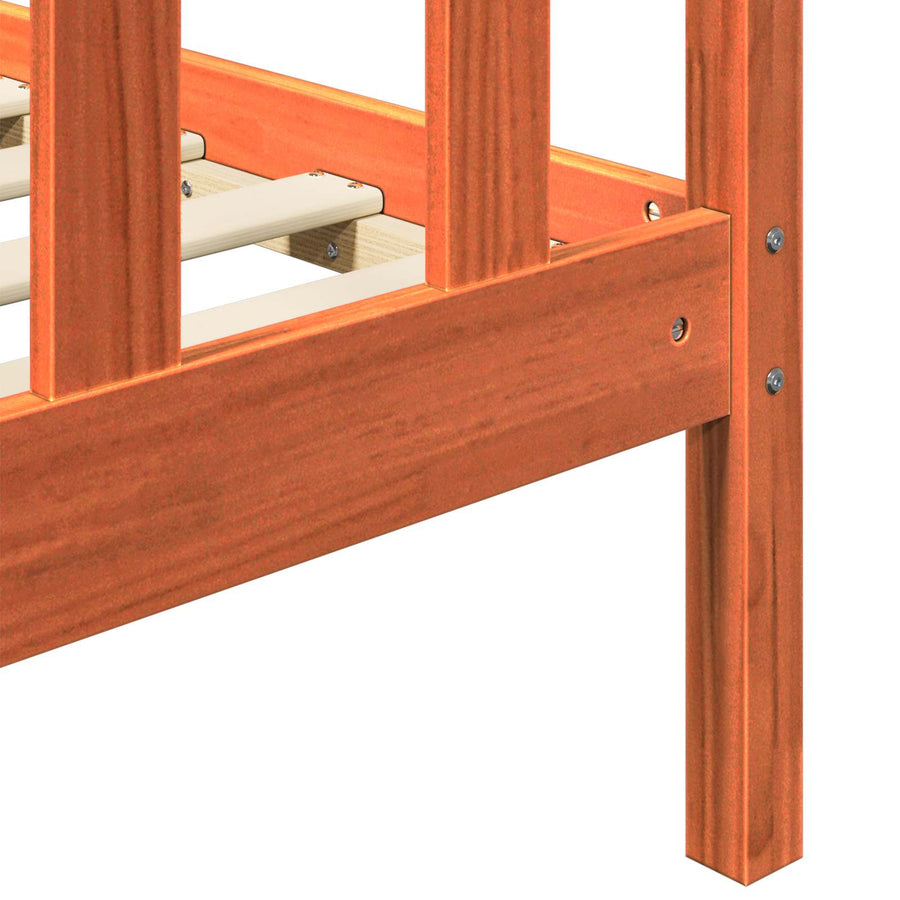 Bedframe 2 pcs Wasbruin 150 x 200 cm Massief grenenhout