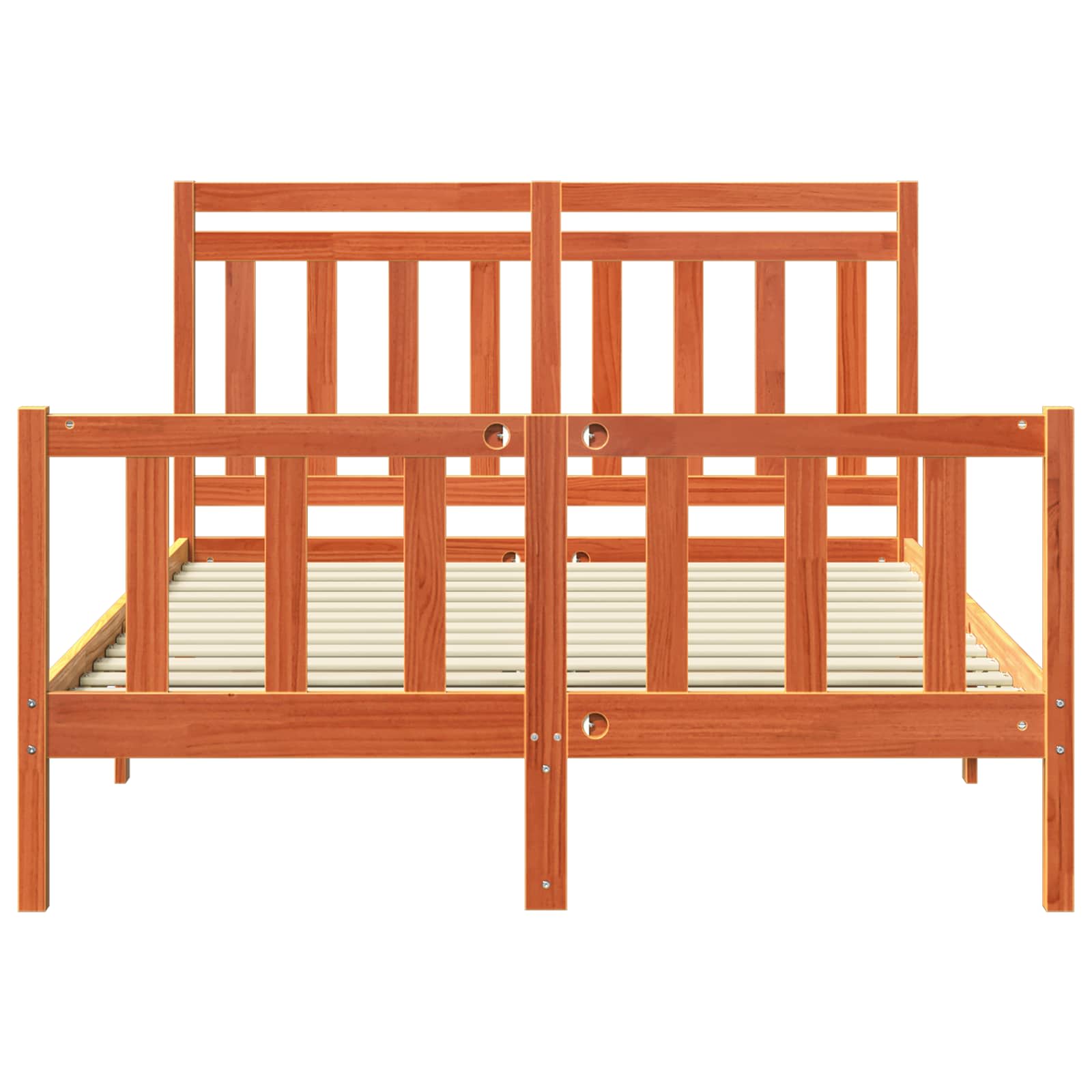 Bedframe 2 pcs Wasbruin 150 x 200 cm Massief grenenhout