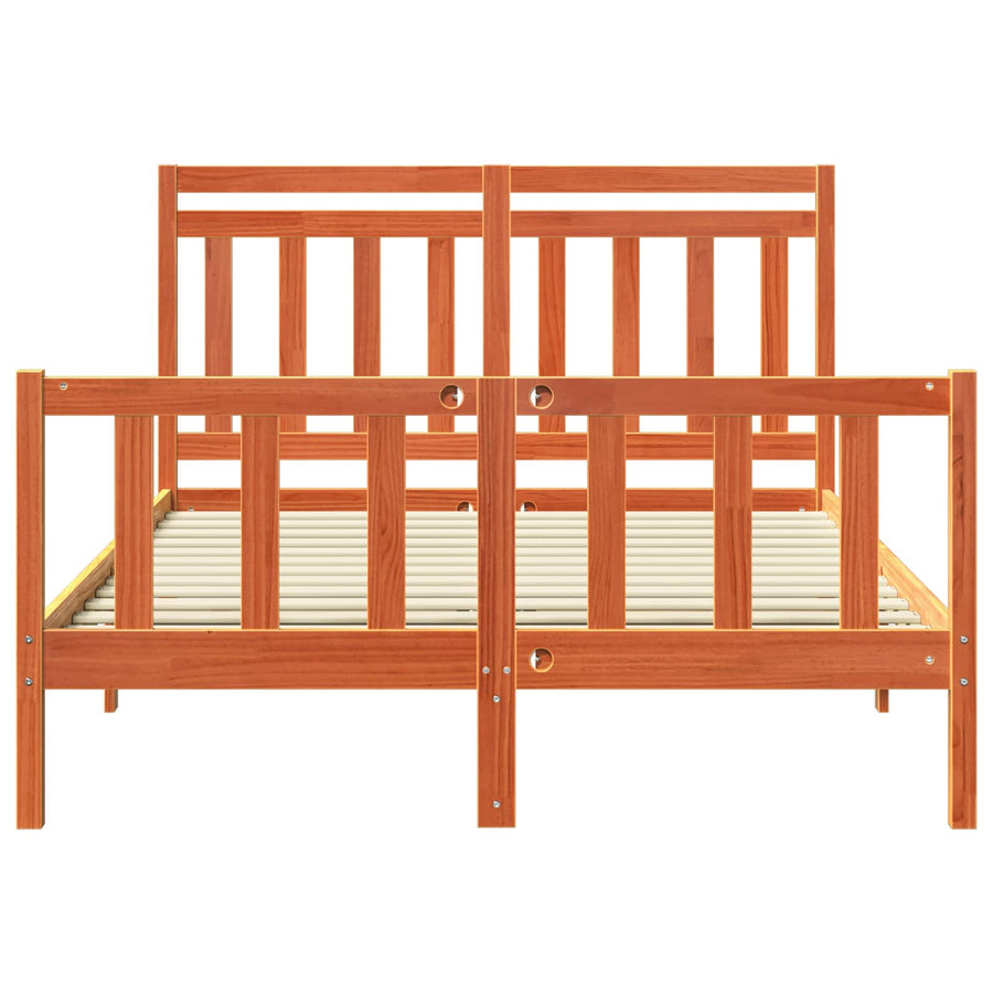 Bedframe 2 pcs Wasbruin 150 x 200 cm Massief grenenhout