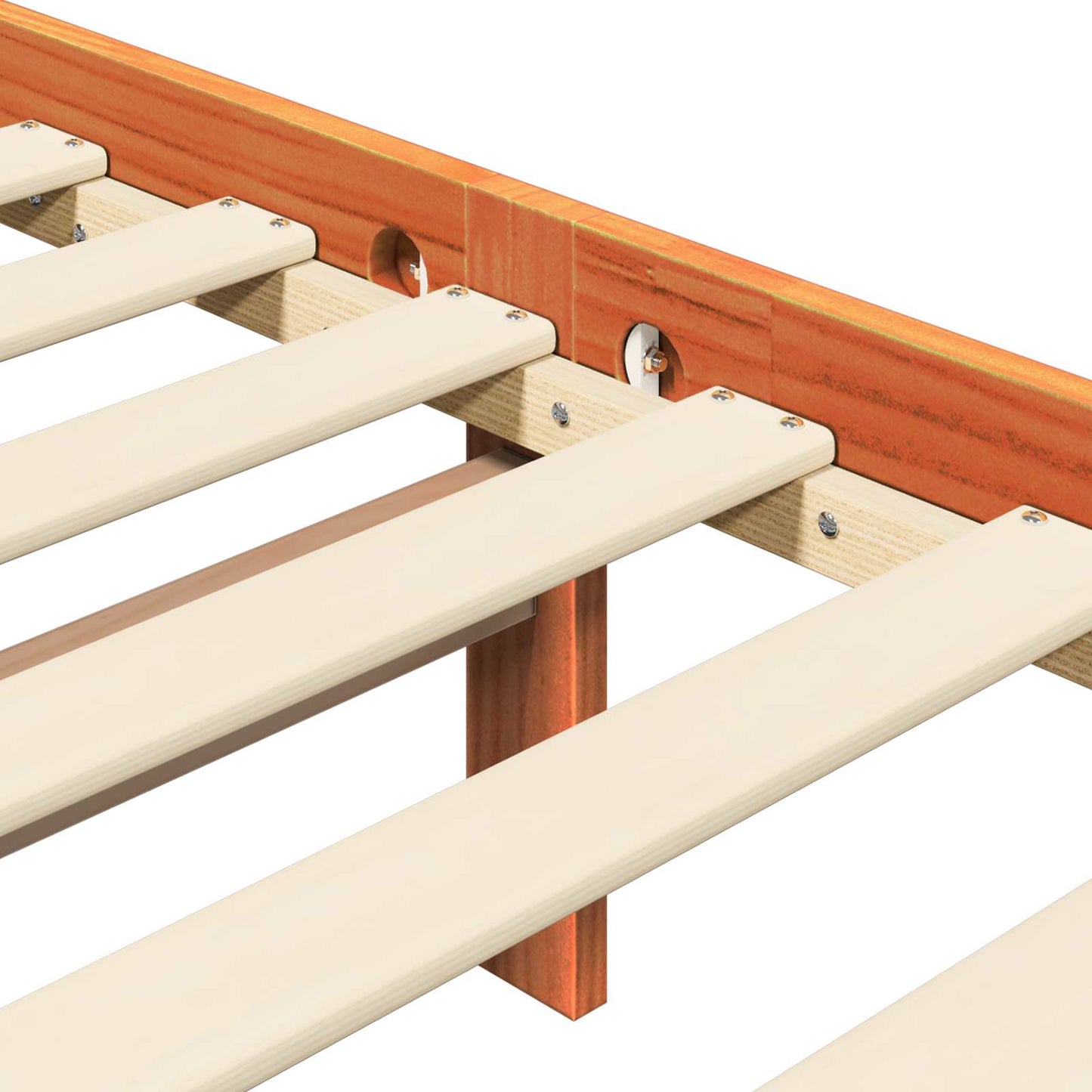 Bedframe 2 pcs Wasbruin 160 x 200 cm Massief grenenhout