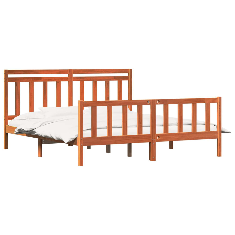 Bedframe 2 pcs Wasbruin 180 x 200 cm Massief grenenhout