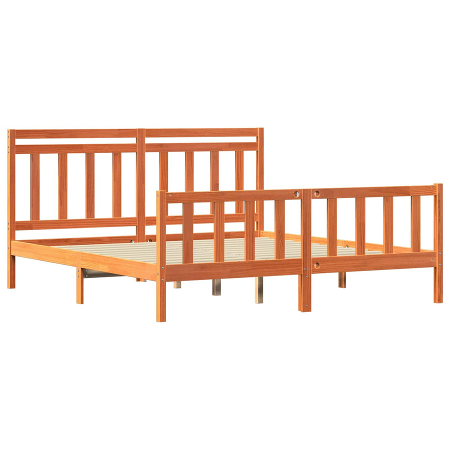Bedframe 2 pcs Wasbruin 180 x 200 cm Massief grenenhout