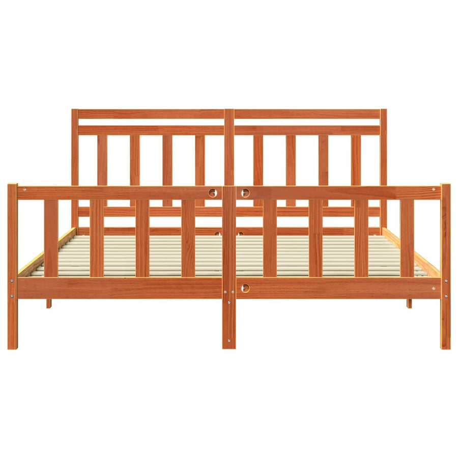 Bedframe 2 pcs Wasbruin 180 x 200 cm Massief grenenhout
