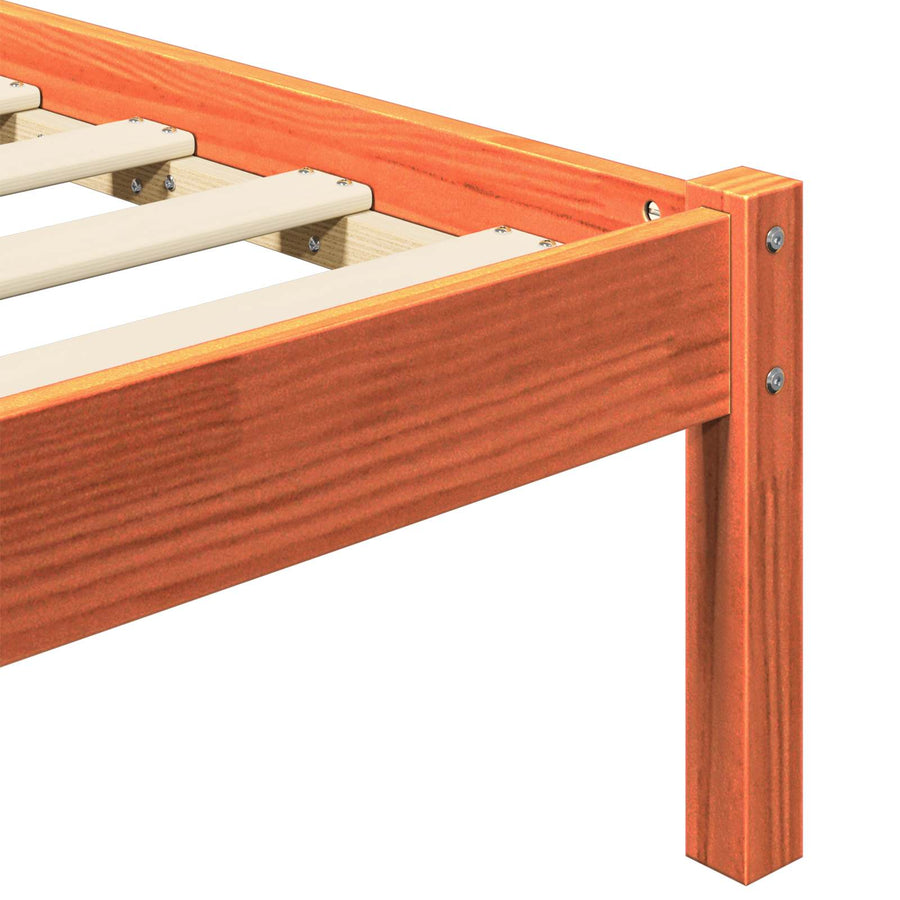 Bedframe 2 pcs Wasbruin 140 x 190 cm Massief grenenhout