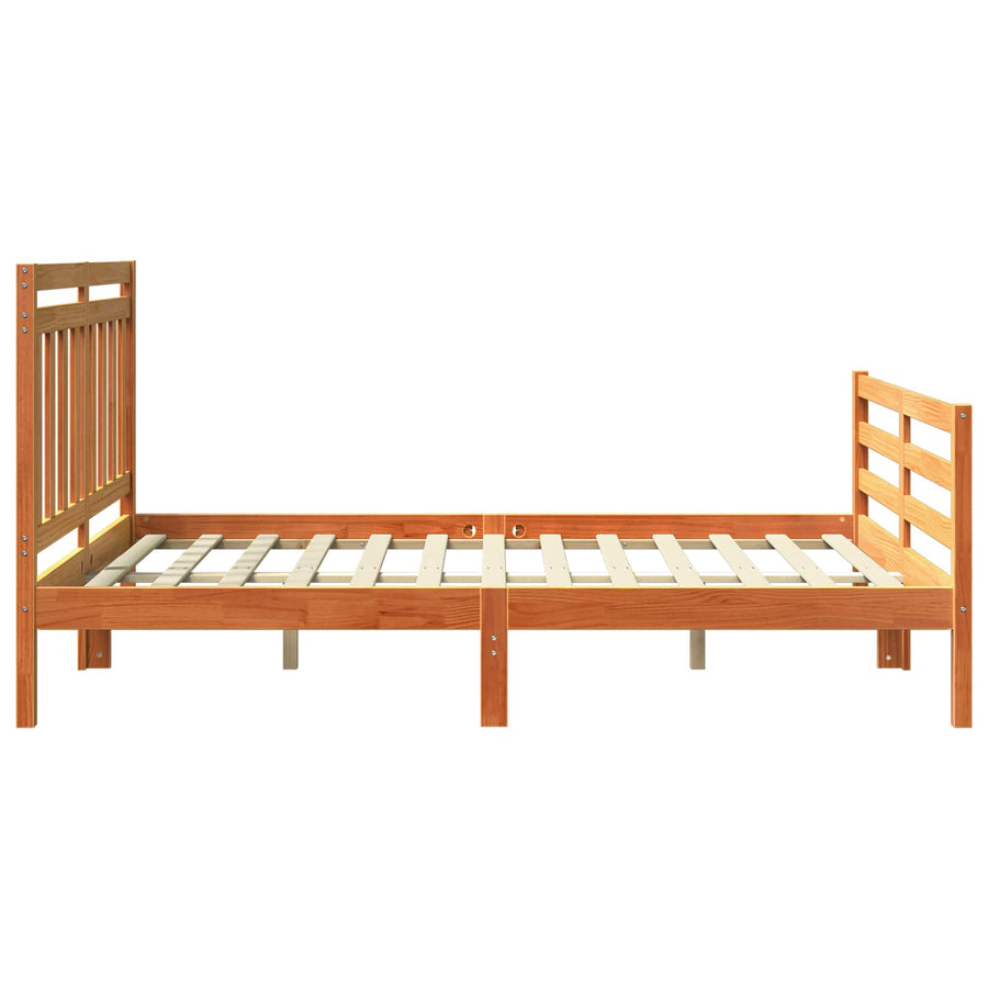 Bedframe met hoofdeinde 2 pcs Wasbruin 140 x 200 cm