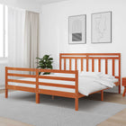 Bed frame with headboard Washed Brown 180 x 200 cm