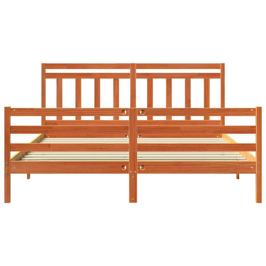Bedframe met hoofdeinde 2 pcs Wasbruin 180 x 200 cm
