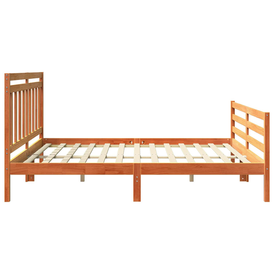 Bedframe met hoofdeinde 2 pcs Wasbruin 180 x 200 cm