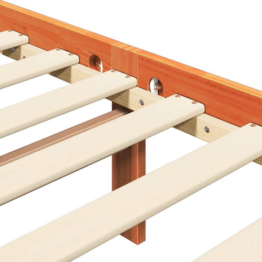 Bedframe 2 pcs Wasbruin 140 x 200 cm Massief grenenhout