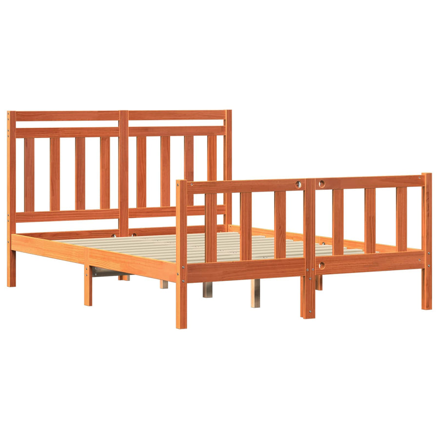 Bedframe 2 pcs Wasbruin 140 x 200 cm Massief grenenhout