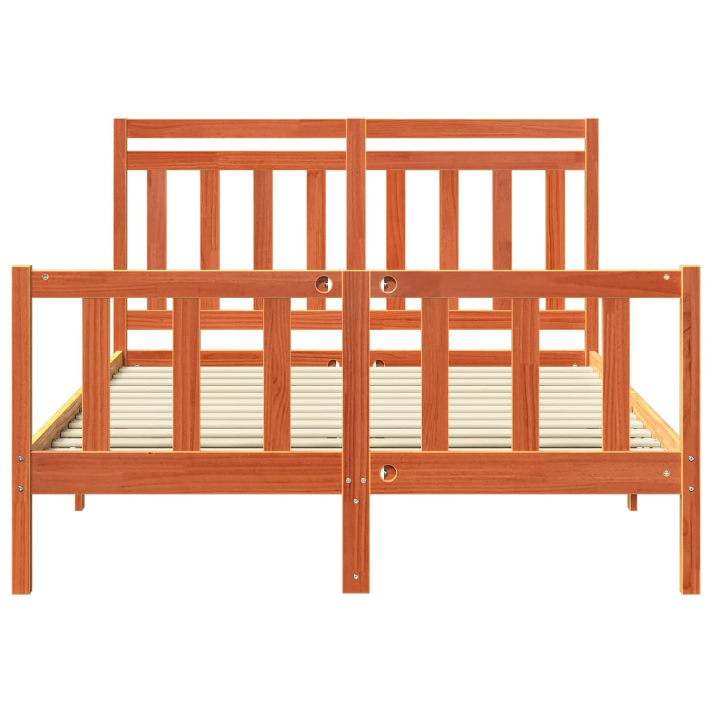 Bedframe 2 pcs Wasbruin 140 x 200 cm Massief grenenhout