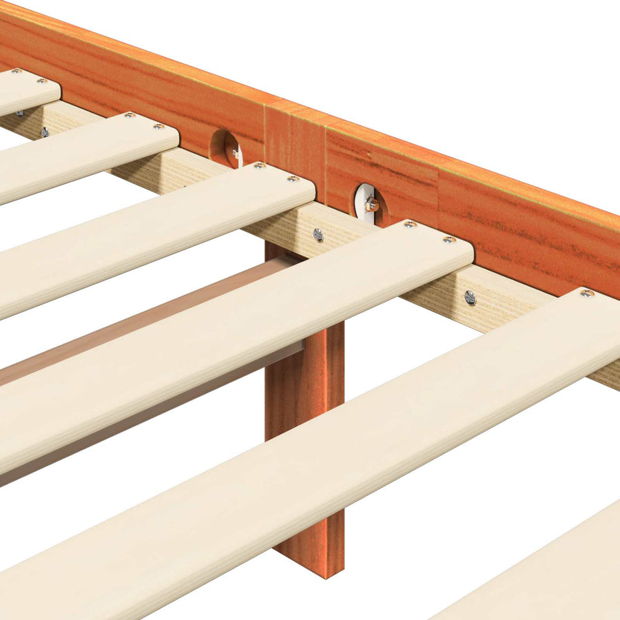Bedframe 2 pcs Wasbruin 150 x 200 cm Massief grenenhout