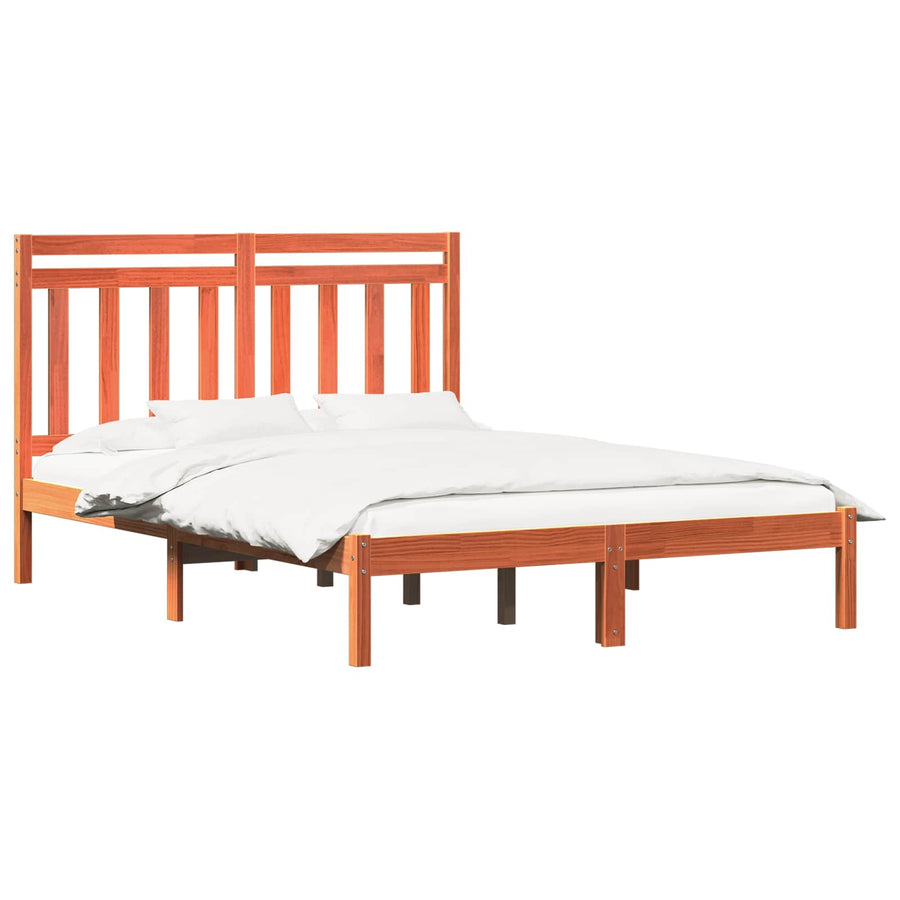 Bedframe 2 pcs Wasbruin 150 x 200 cm Massief grenenhout