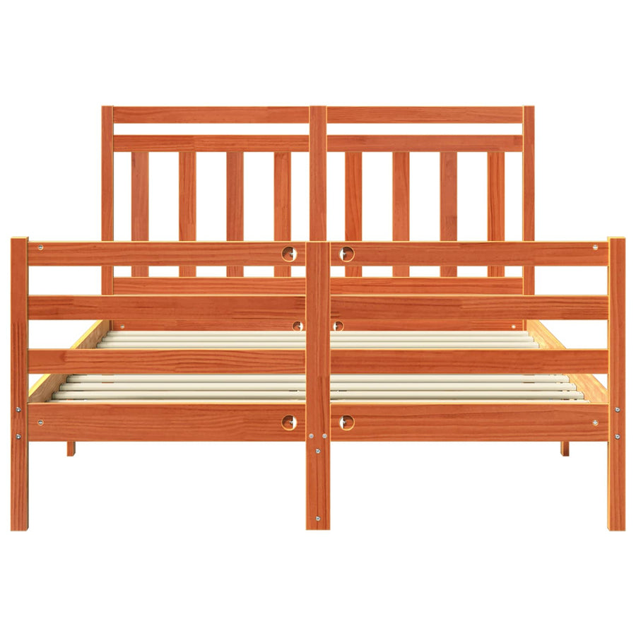 Bedframe Met Hoofdeinde 2 Pcs 150 x 200 cm Wasbruin