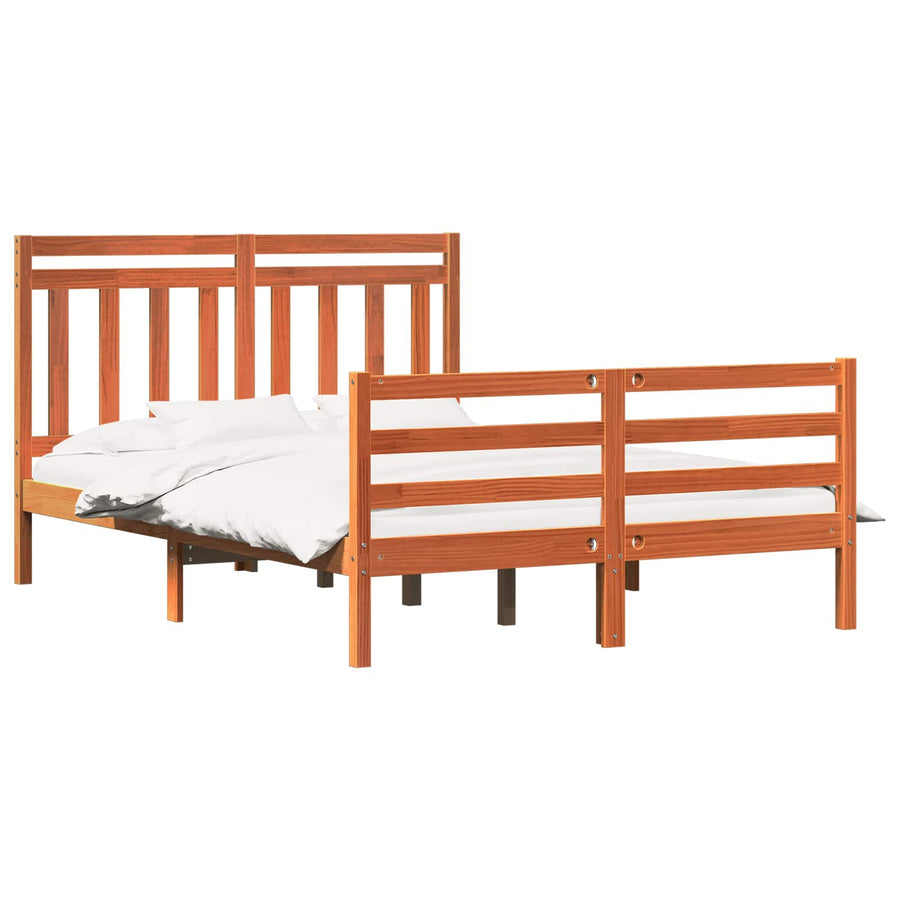 Bedframe Met Hoofdeinde 2 Pcs 140 x 190 cm Wasbruin