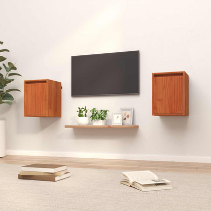 Wandkast 2 pcs Wasbruin 30 x 30 x 40 cm Massief grenenhout