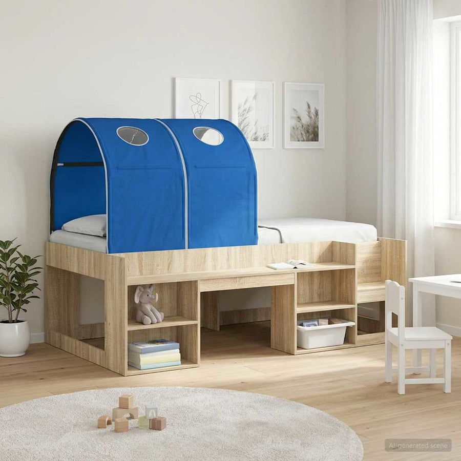 Bedtunnel 2 pcs Blauw 211 x 52,5 x 2 cm Polyester
